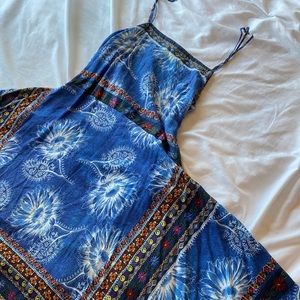 Blue Floral High Low Dress